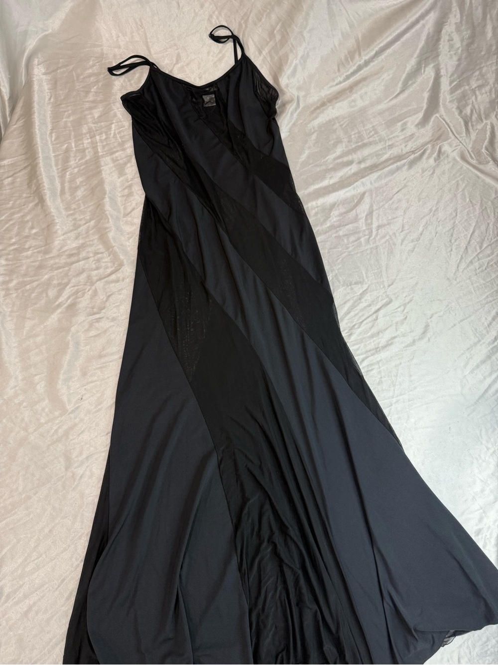 Frederick's of Hollywood Black Sheer Panel Maxi Slip Dress - Picture 5 of 7